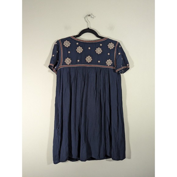 Abercrombie & Fitch Navy Embroidered Short Sleeve Swing Dress Size XS - Picture 3 of 8